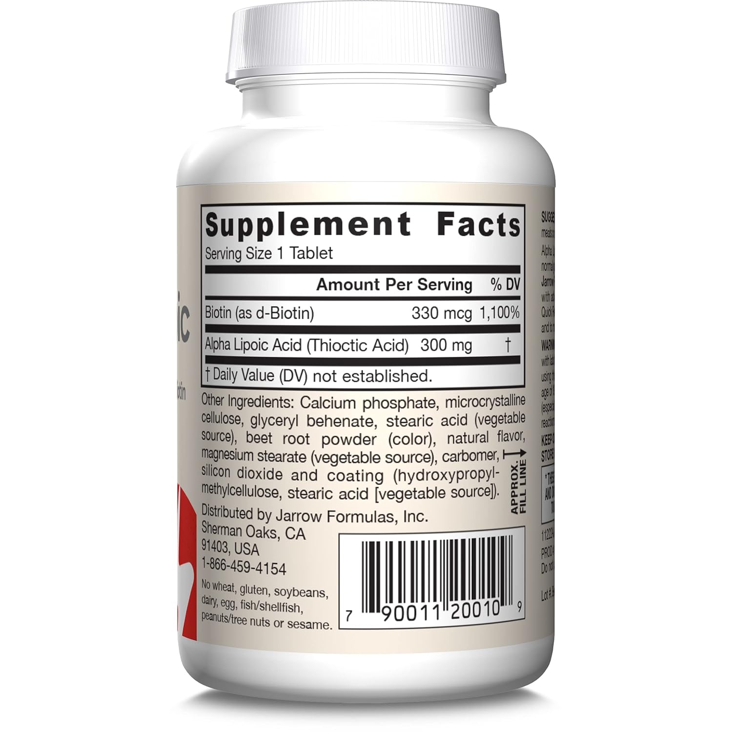 Jarrow Formulas Alpha Lipoic Sustain® - Ingredients View