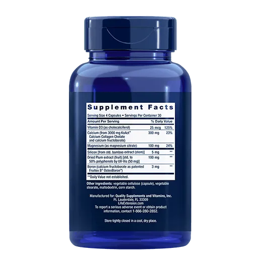 Life Extension Bone Strength Collagen Formula - Back View