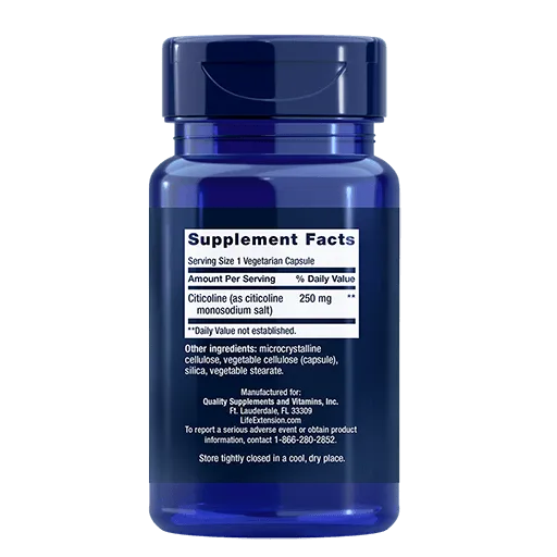 Jarrow Formulas Citicoline (CDP-Choline) - Back View