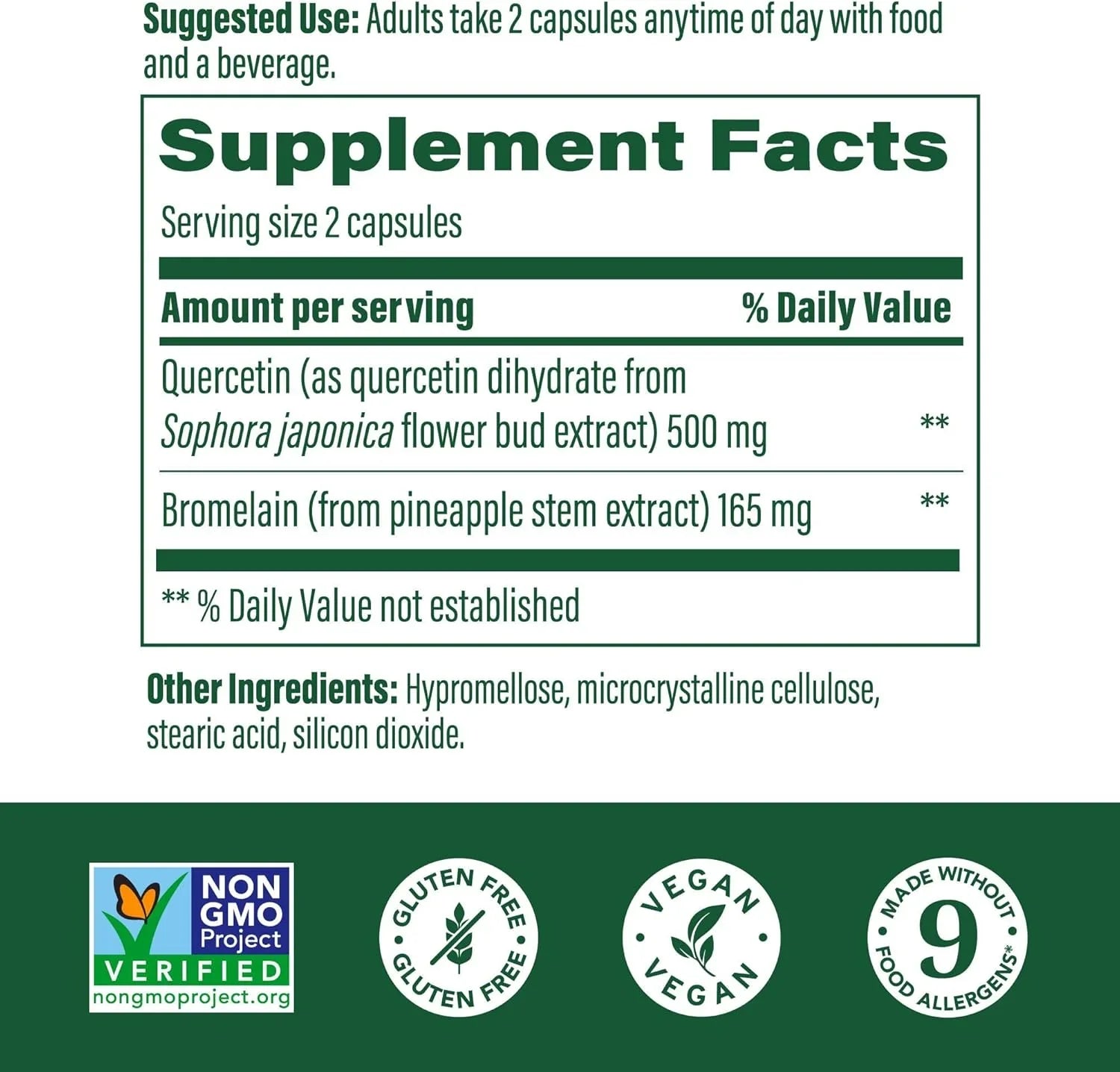 MegaFood MegaFood Quercetin with Bromelain - Back View