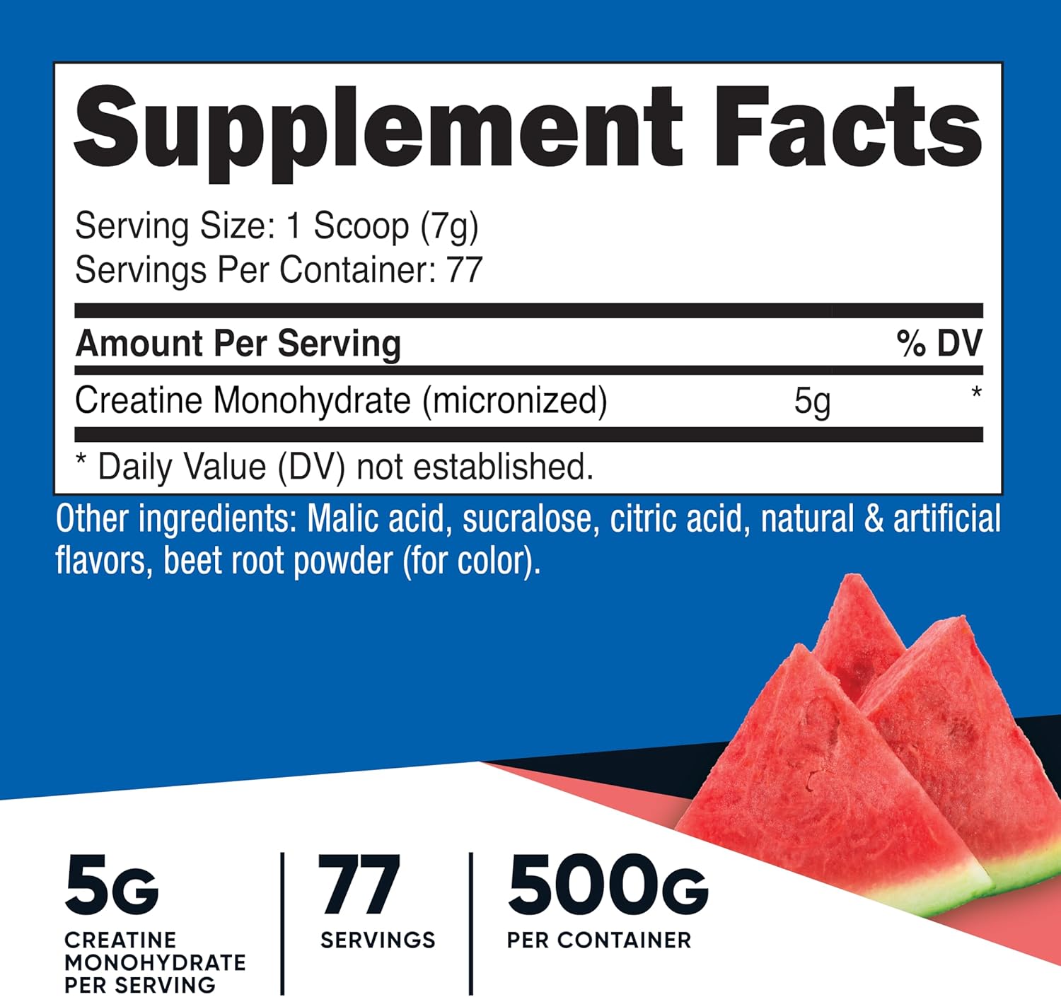 Nutricost Nutricost Creatine Monohydrate Powder Watermelon - Back View
