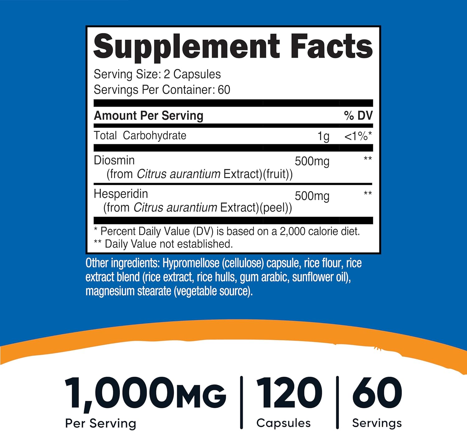 Nutricost Nutricost Diosmin with Hesperidin (1000mg) - Back View