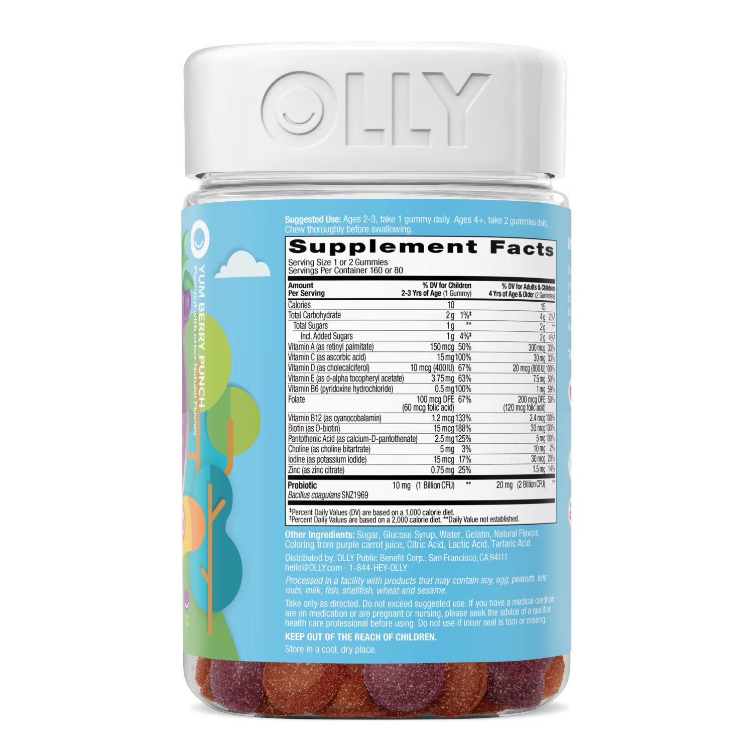 Olly OLLY Kids Multivitamin & Probiotic - Angle View