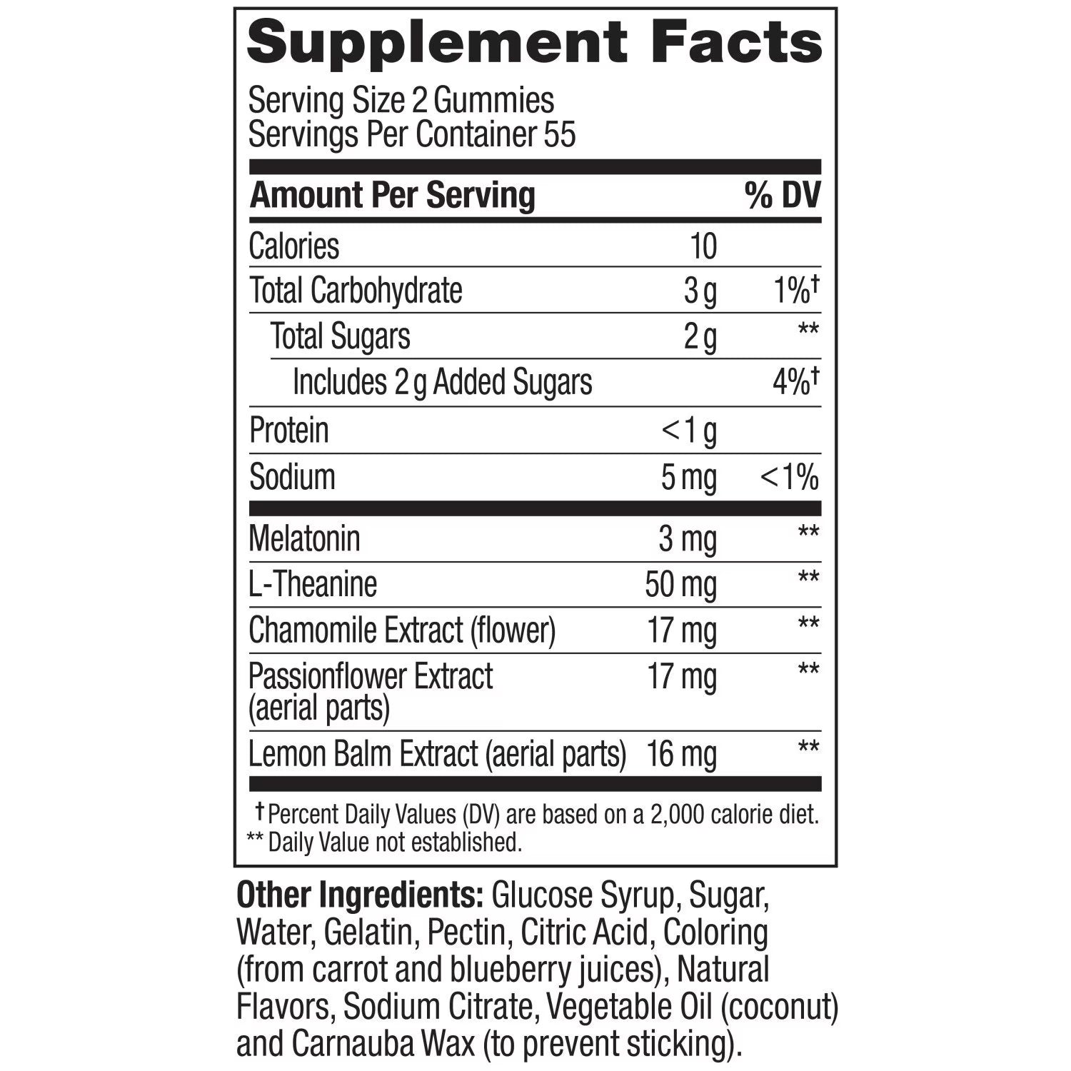 Olly OLLY Restful Sleep Gummies, Blackberry, 110 ct. - Back View