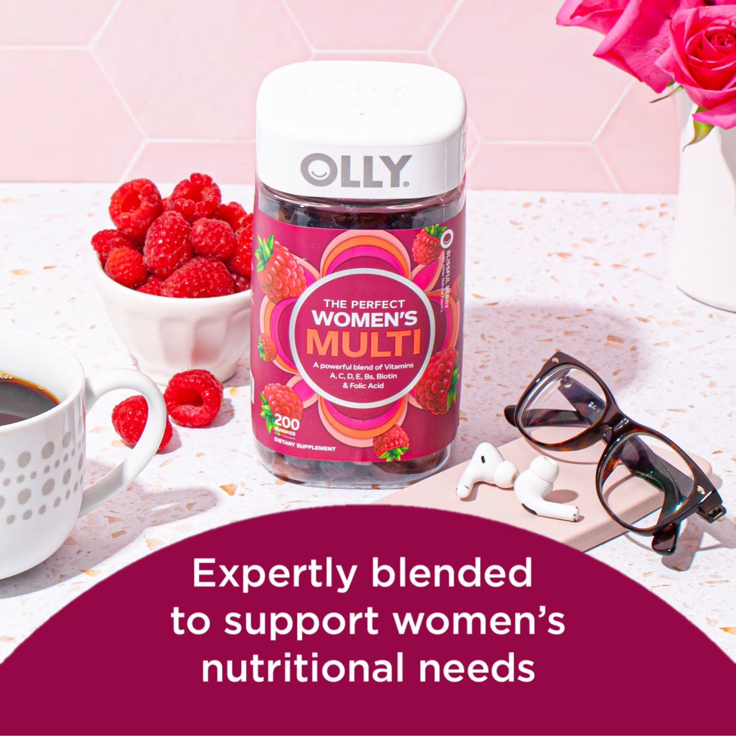 Olly OLLY Women's Multivitamin Gummies, 200 ct. - Angle View