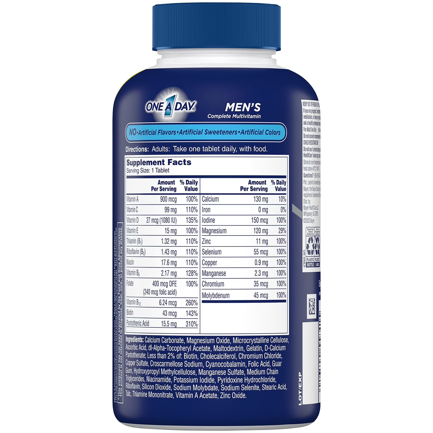 One A Day One a Day Men's 50+ Healthy Advantage Multivitamin Tablets - Back View