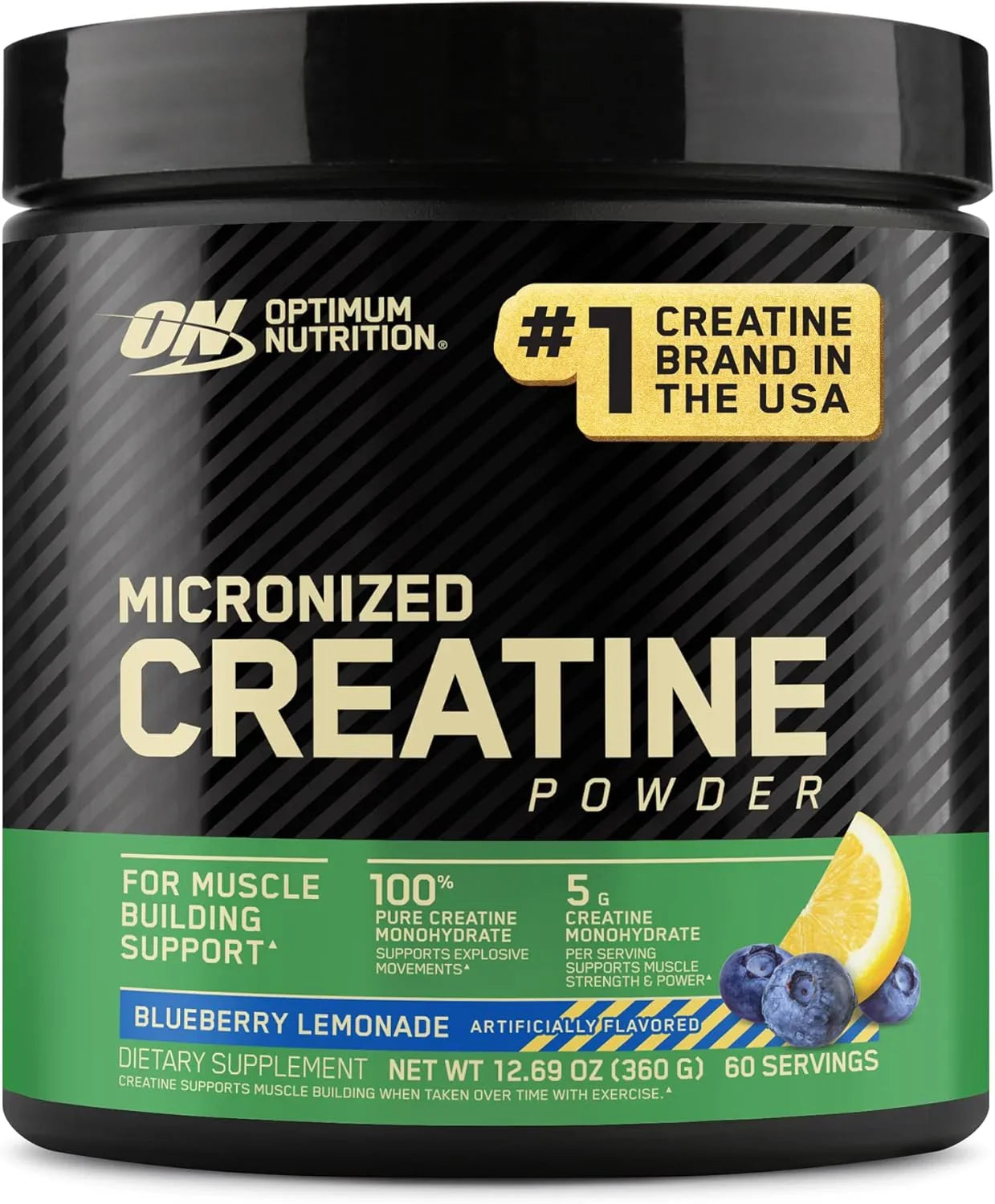 Optimum Nutrition Optimum Nutrition Micronized Creatine Monohydrate Powder Unflavored - Angle View