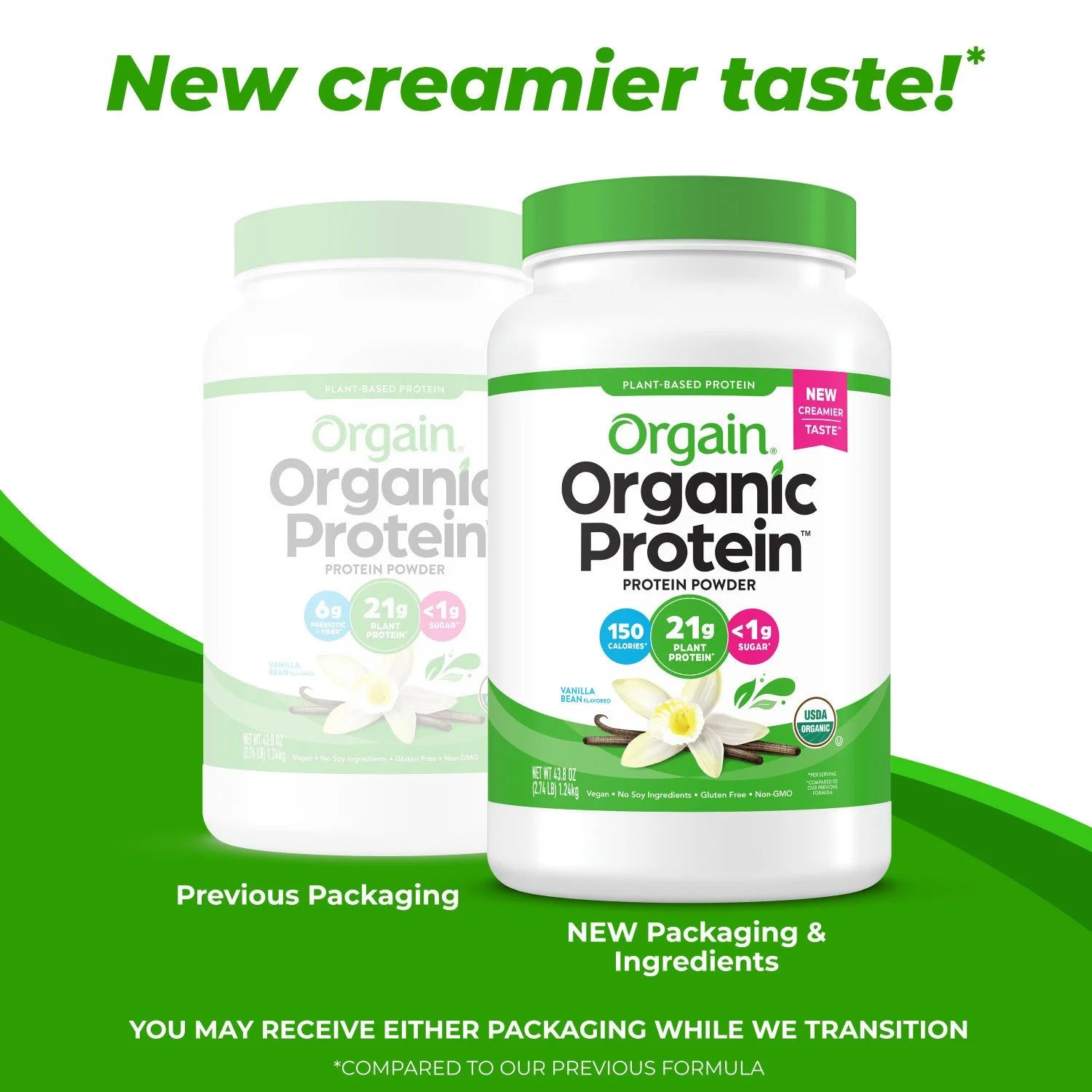 Orgain Orgain Organic Whey Protein Powder Vanilla Bean - Back View