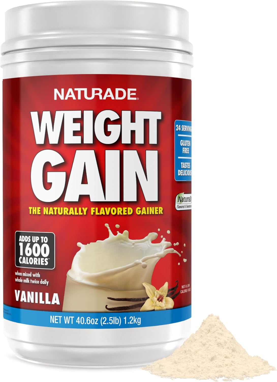 Naturade Weight Gain Powder Supplement -Instant Nutrition - Angle View